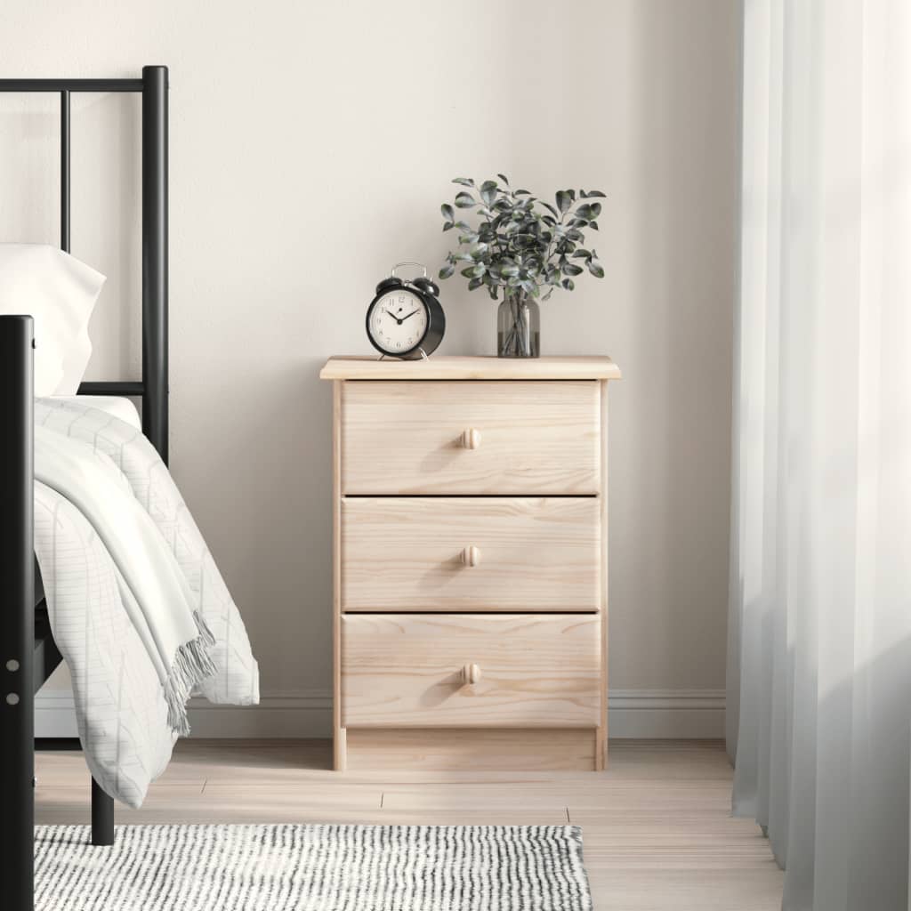 Bedside Cabinet "ALTA" 41x35x41 cm Solid Wood Pine Natural