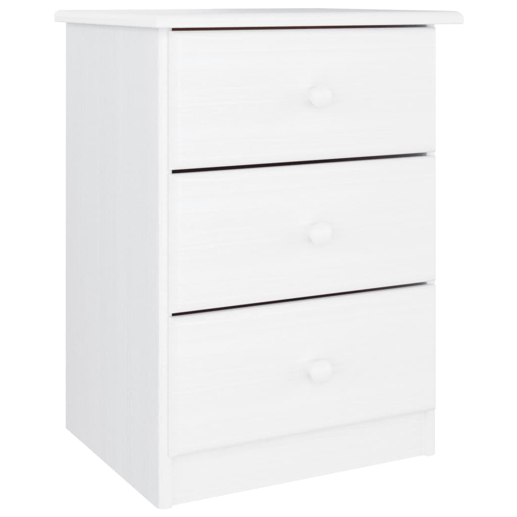 Bedside Cabinet "ALTA" 41x35x41 cm Solid Wood Pine White