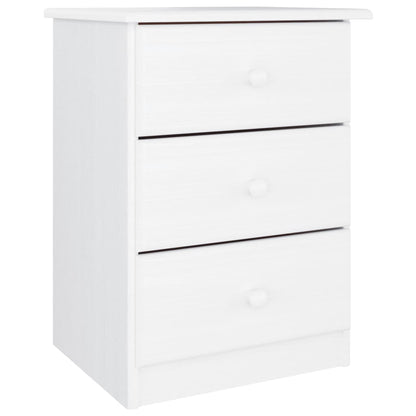 Bedside Cabinet "ALTA" 41x35x41 cm Solid Wood Pine White