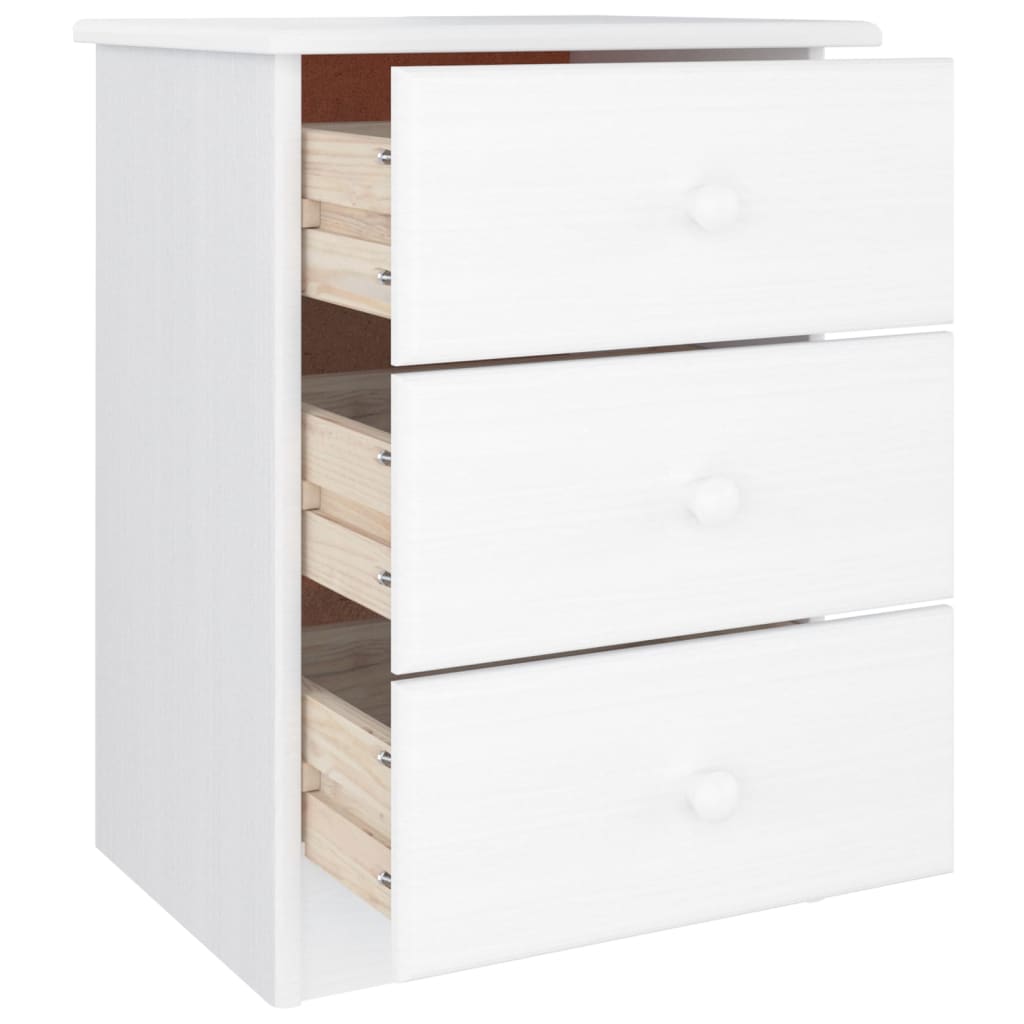 Bedside Cabinet "ALTA" 41x35x41 cm Solid Wood Pine White