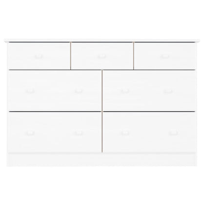 vidaXL Chest of Drawers "ALTA" White 112x35x73 cm Solid Wood Pine 4