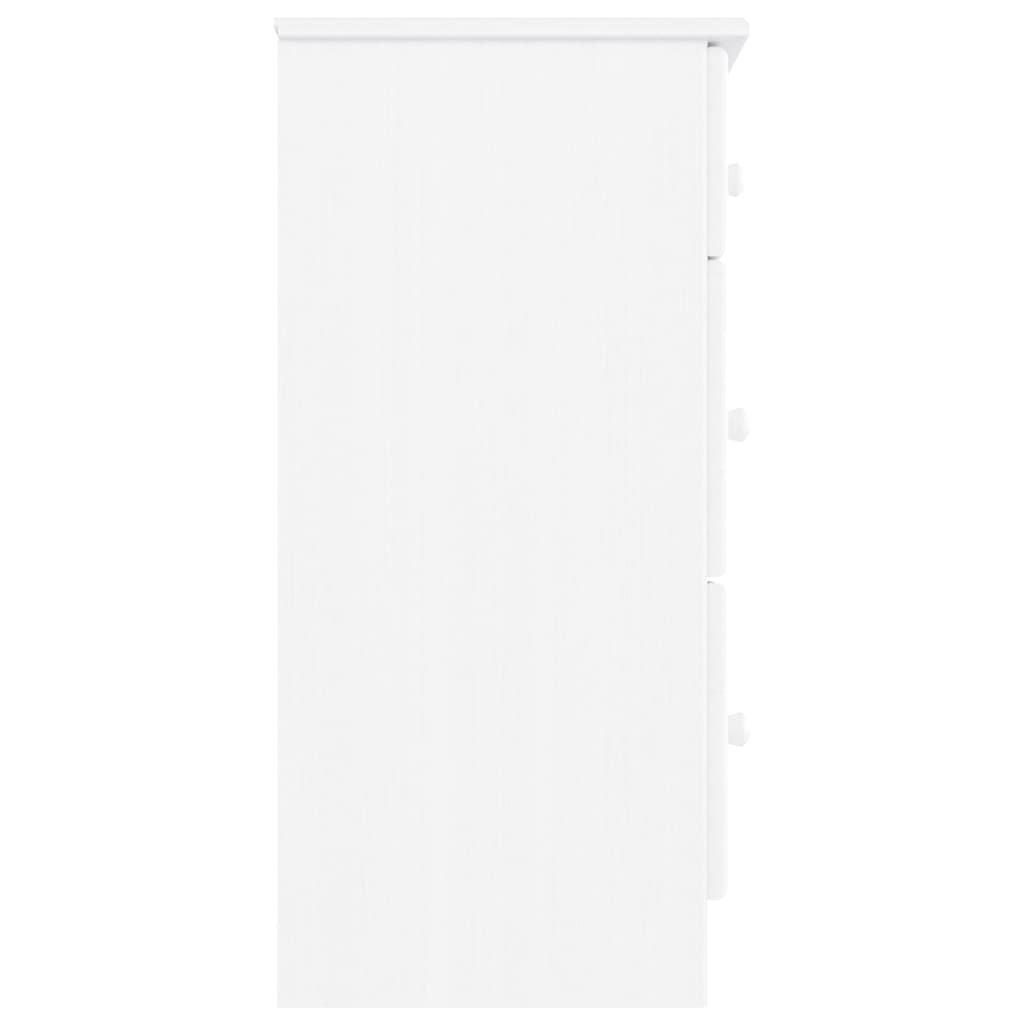vidaXL Chest of Drawers "ALTA" White 112x35x73 cm Solid Wood Pine 6