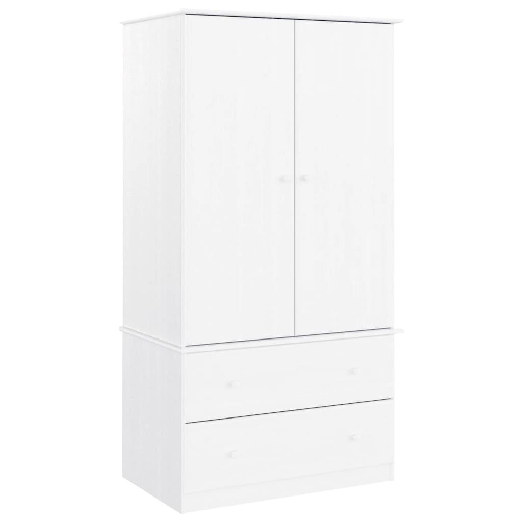 vidaXL Wardrobe "ALTA" White 90x55x170 cm Solid Wood Pine 2