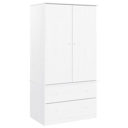 vidaXL Wardrobe "ALTA" White 90x55x170 cm Solid Wood Pine 2