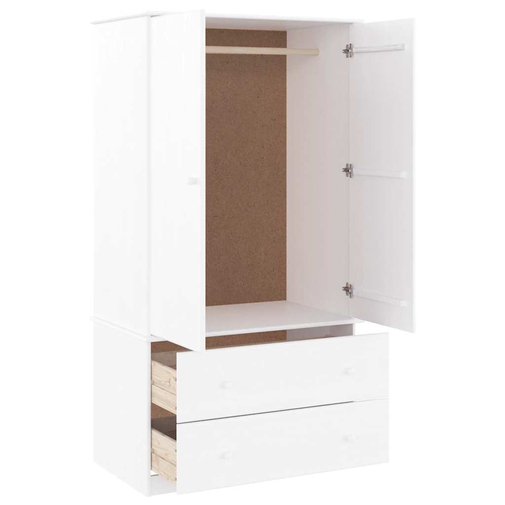 vidaXL Wardrobe "ALTA" White 90x55x170 cm Solid Wood Pine 3