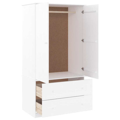 vidaXL Wardrobe "ALTA" White 90x55x170 cm Solid Wood Pine 3