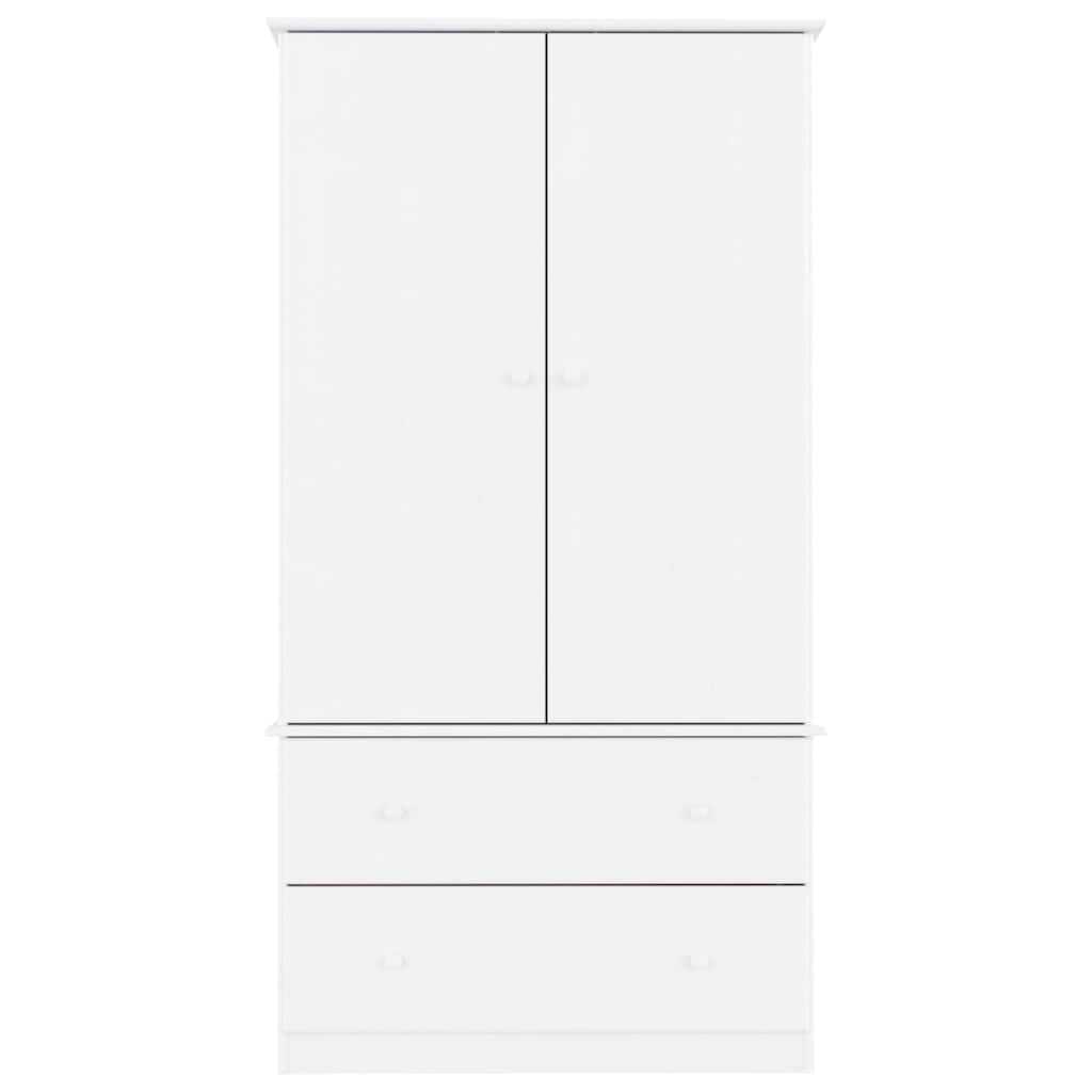 vidaXL Wardrobe "ALTA" White 90x55x170 cm Solid Wood Pine 4