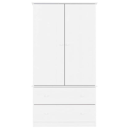 vidaXL Wardrobe "ALTA" White 90x55x170 cm Solid Wood Pine 4