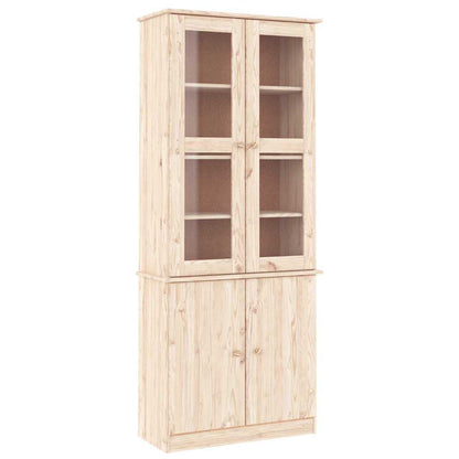 vidaXL Glass Display Cabinet "ALTA" 77x35x186,5 cm Solid Wood Pine 2