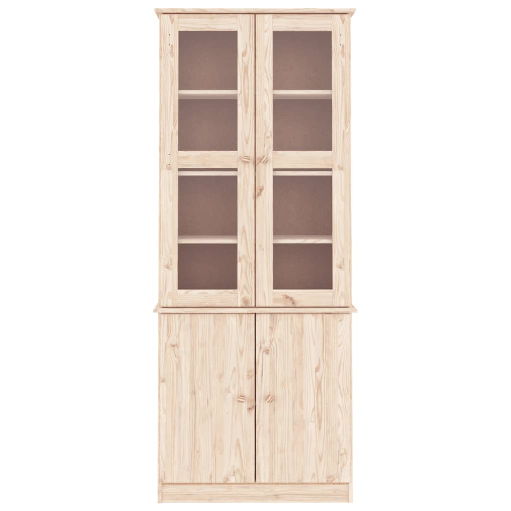 vidaXL Glass Display Cabinet "ALTA" 77x35x186,5 cm Solid Wood Pine 3