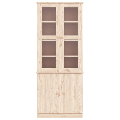 vidaXL Glass Display Cabinet "ALTA" 77x35x186,5 cm Solid Wood Pine 3