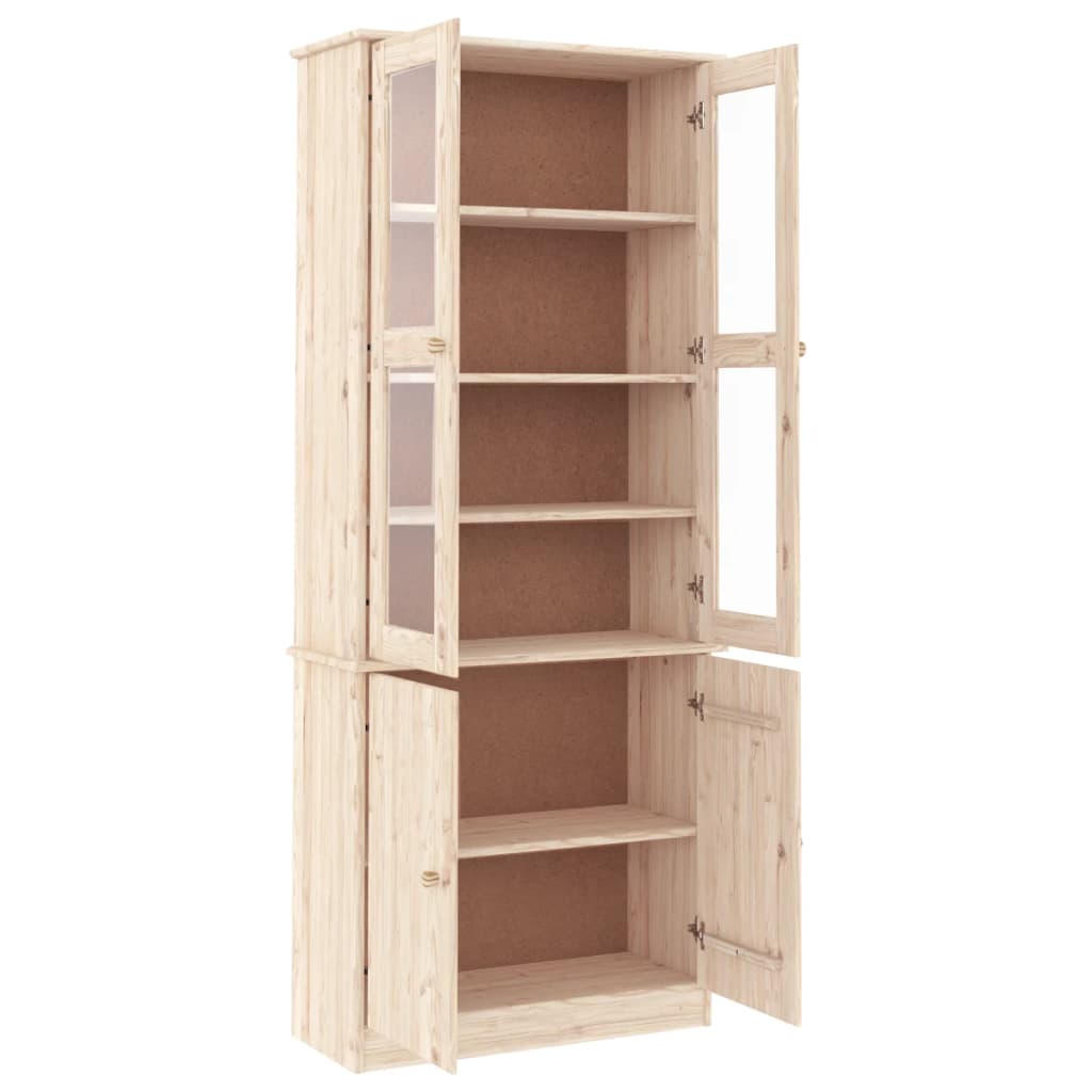 vidaXL Glass Display Cabinet "ALTA" 77x35x186,5 cm Solid Wood Pine 4