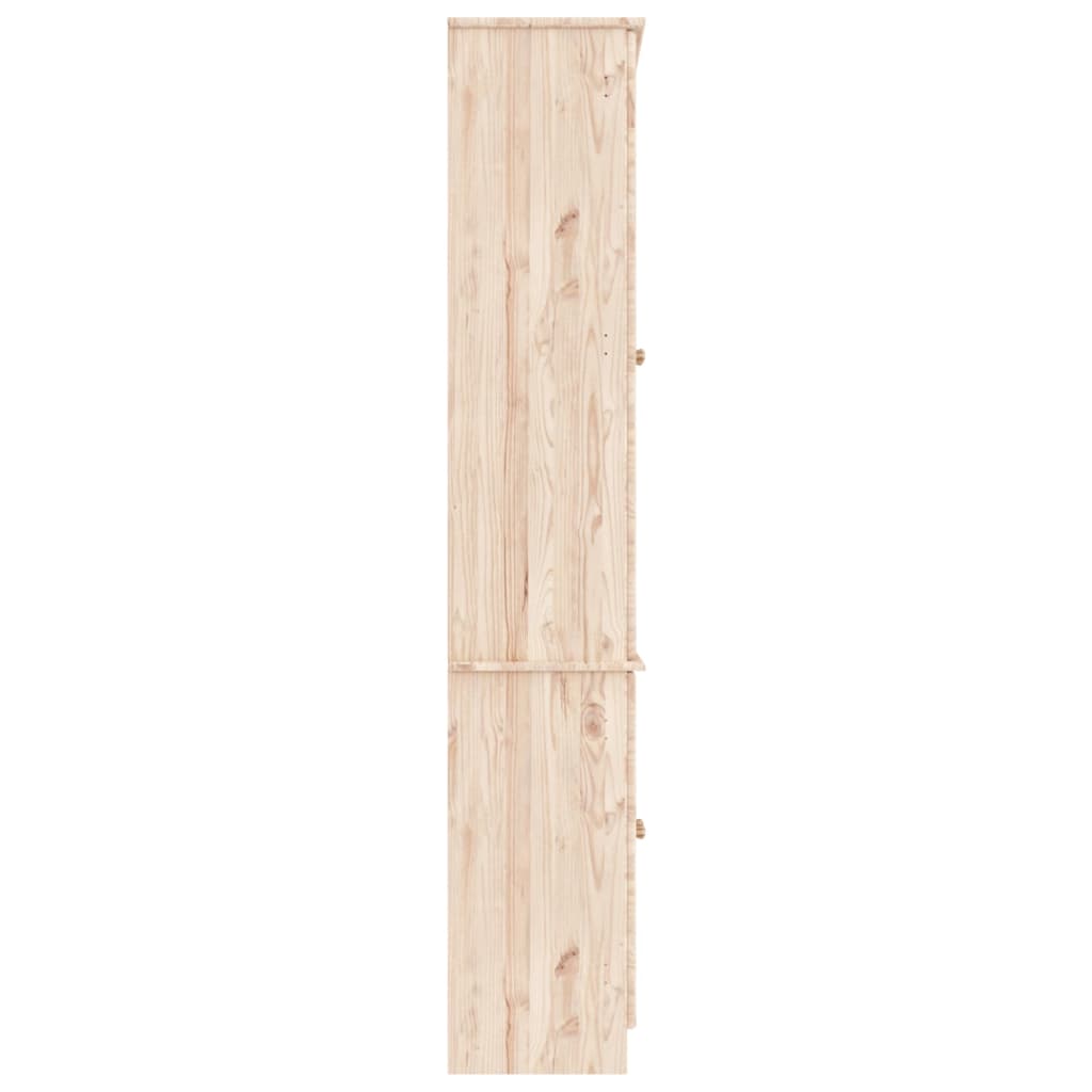 vidaXL Glass Display Cabinet "ALTA" 77x35x186,5 cm Solid Wood Pine 5