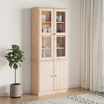 vidaXL Glass Display Cabinet "ALTA" 77x35x186,5 cm Solid Wood Pine 1