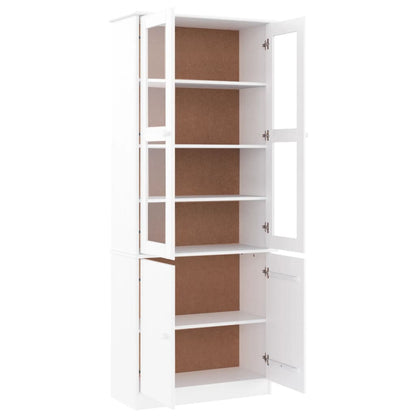 vidaXL Glass Display Cabinet "ALTA" White 77x35x186,5 cm Solid Wood Pine 4