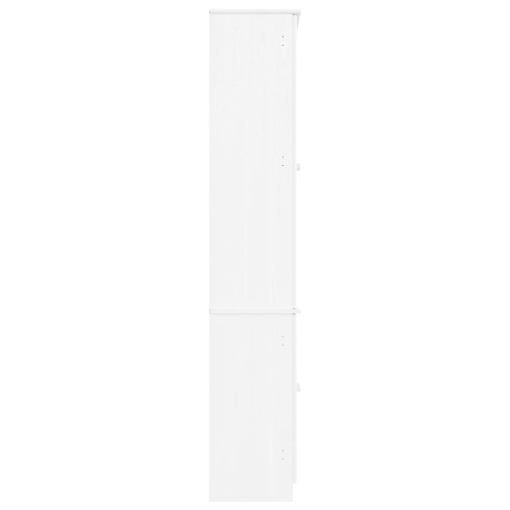 vidaXL Glass Display Cabinet "ALTA" White 77x35x186,5 cm Solid Wood Pine 5