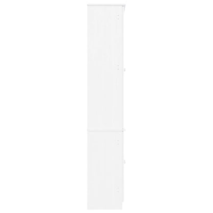 vidaXL Glass Display Cabinet "ALTA" White 77x35x186,5 cm Solid Wood Pine 5