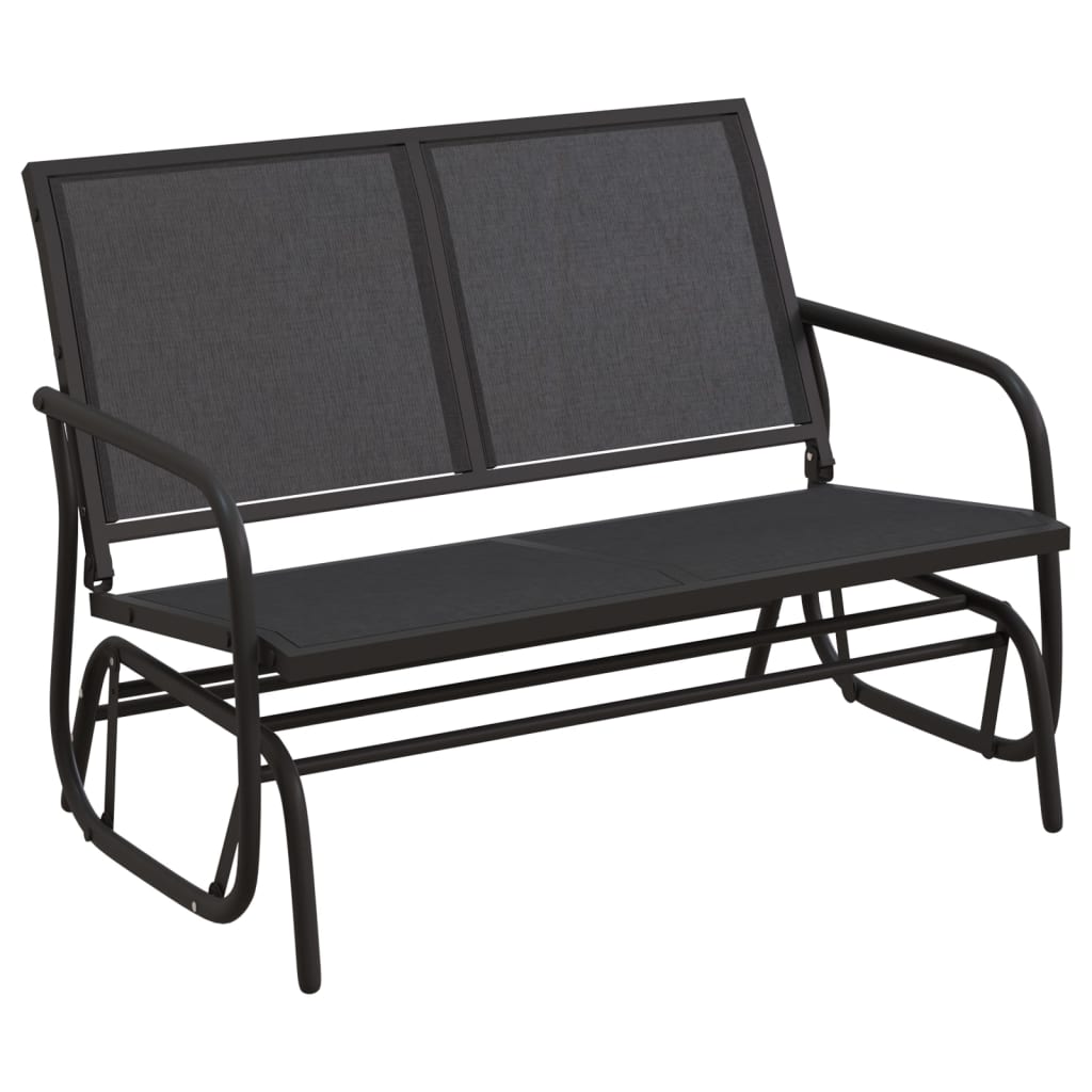 vidaXL 3 Piece Garden Glider Lounge Set Black Textilene and Steel 6