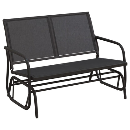vidaXL 3 Piece Garden Glider Lounge Set Black Textilene and Steel 6