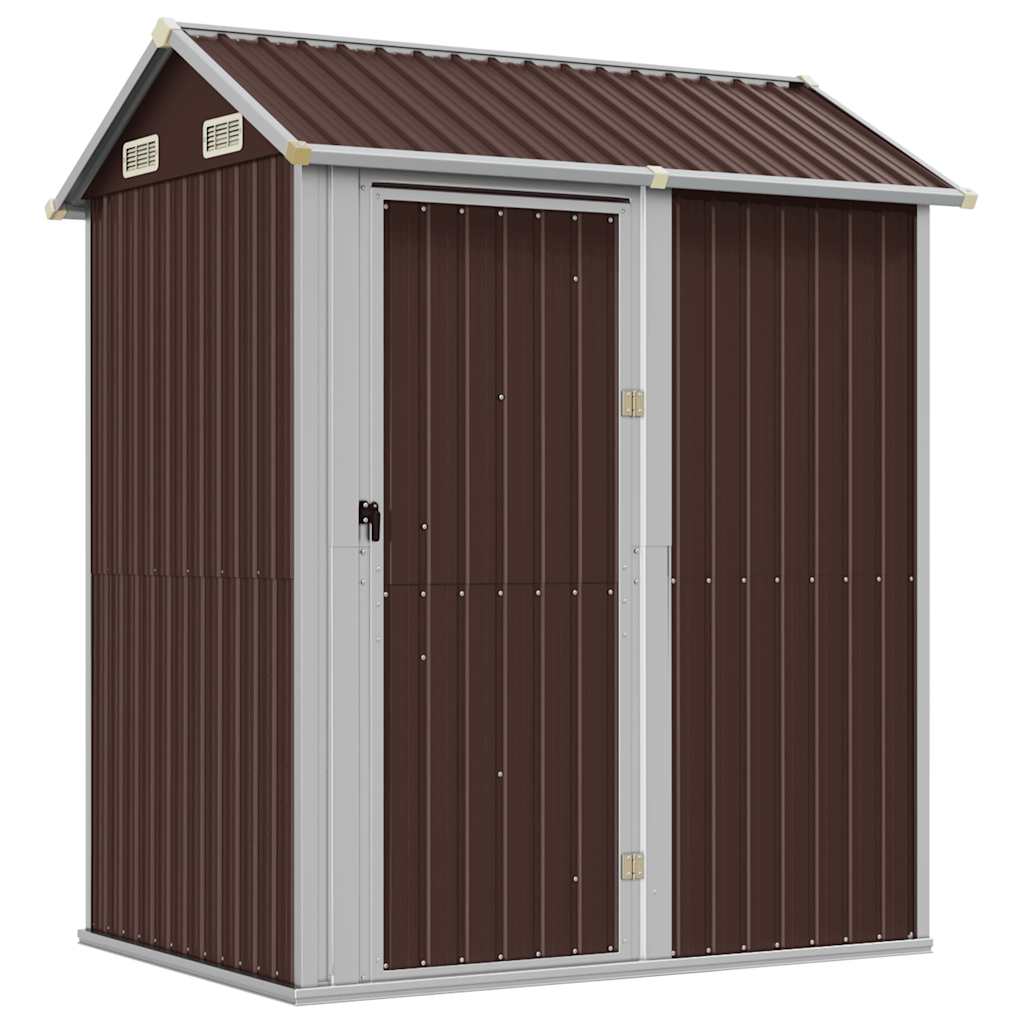vidaXL Garden Shed Brown 192x152,5x237 cm Galvanised Steel 2