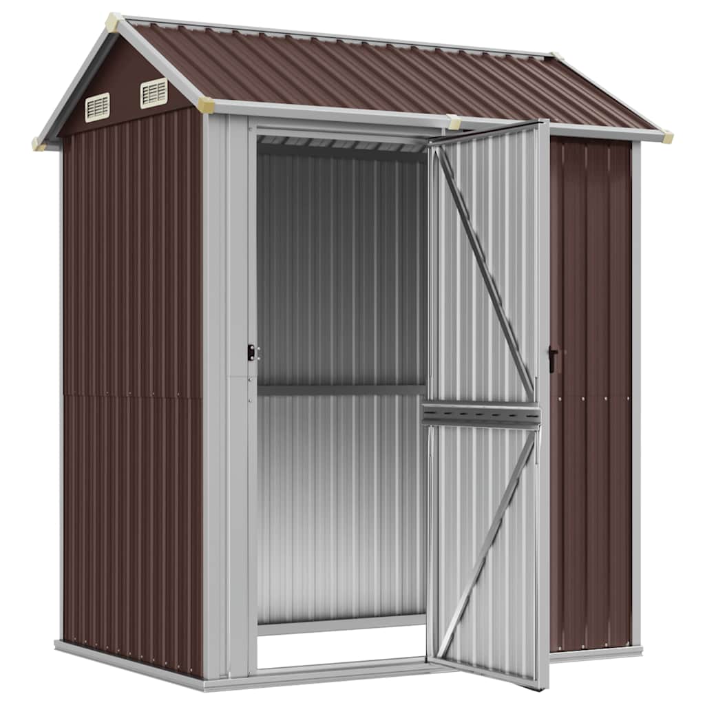 vidaXL Garden Shed Brown 192x152,5x237 cm Galvanised Steel 3