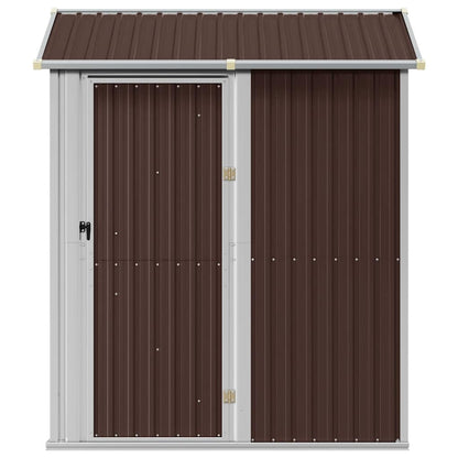 vidaXL Garden Shed Brown 192x152,5x237 cm Galvanised Steel 4