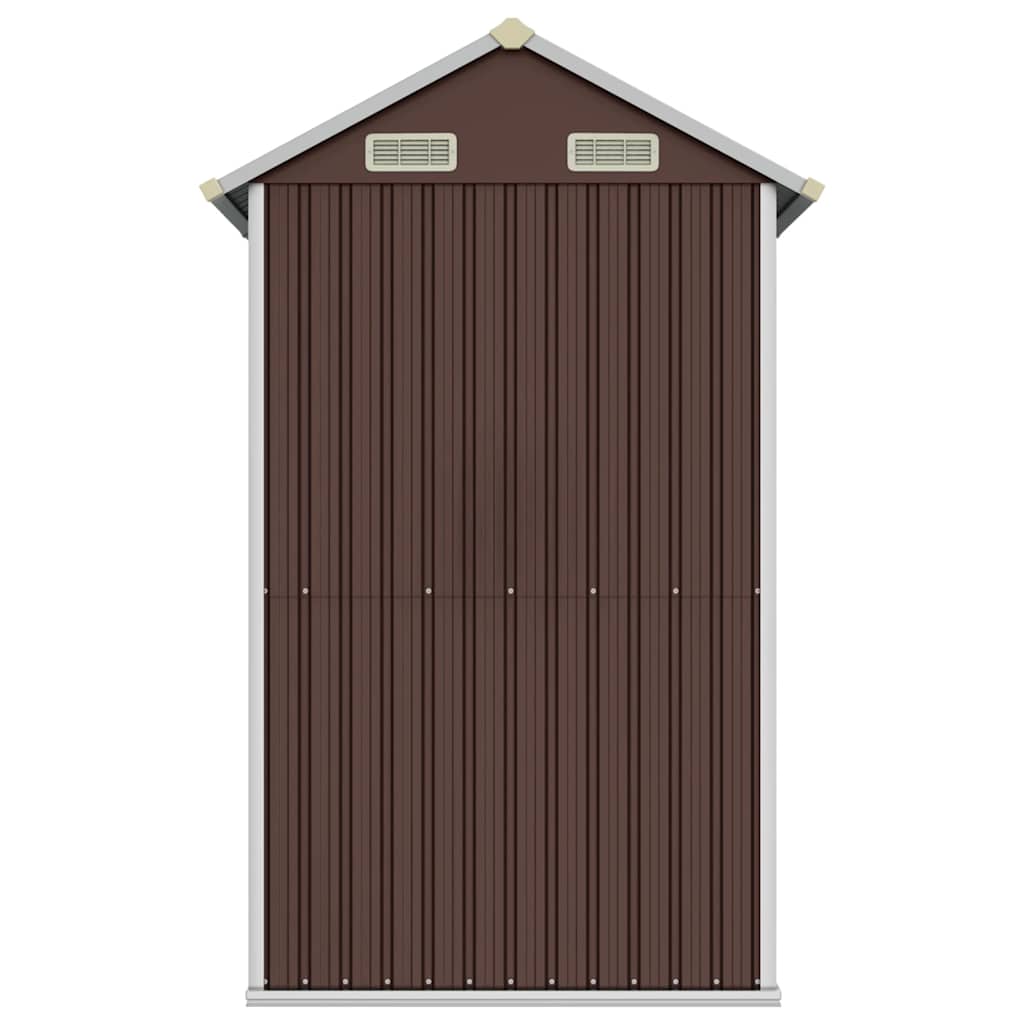 vidaXL Garden Shed Brown 192x152,5x237 cm Galvanised Steel 5