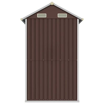 vidaXL Garden Shed Brown 192x152,5x237 cm Galvanised Steel 5