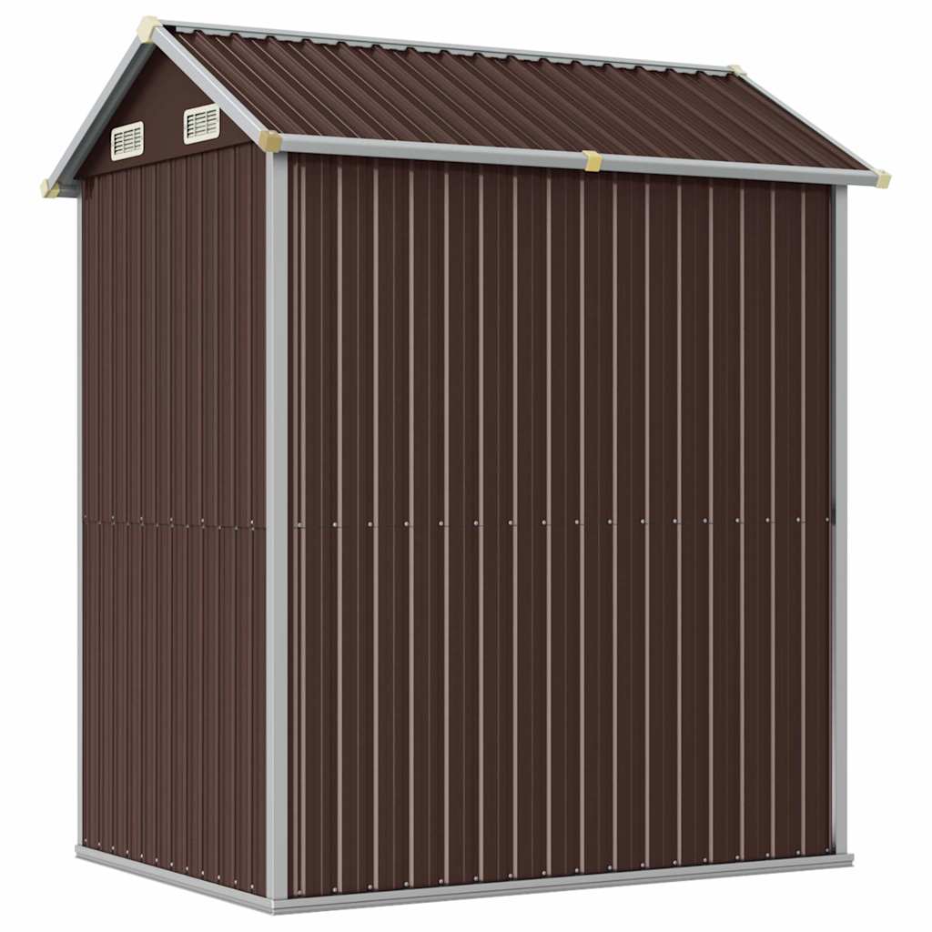 vidaXL Garden Shed Brown 192x152,5x237 cm Galvanised Steel 6