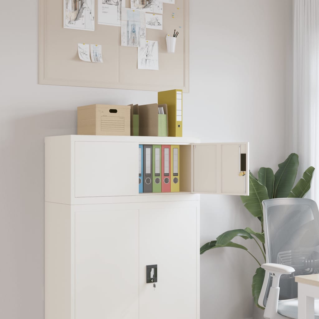 vidaXL File Cabinet Steel White