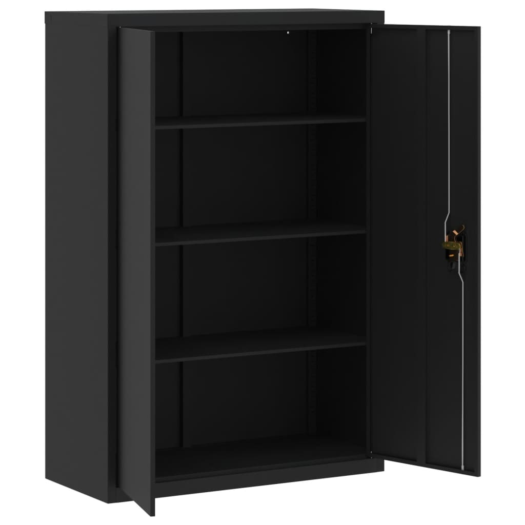 vidaXL File Cabinet Black 90x40x140 cm Steel 4