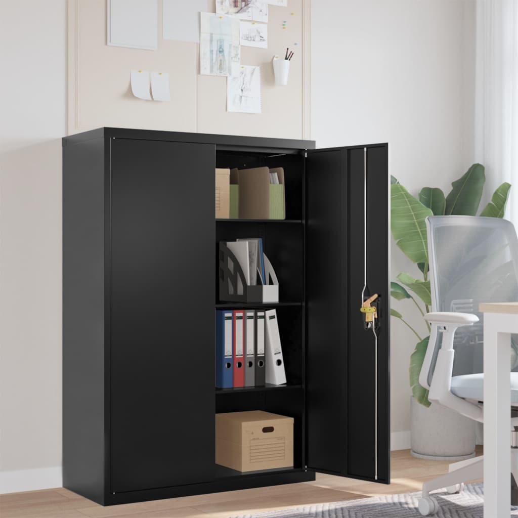 vidaXL File Cabinet Black 90x40x140 cm Steel 1