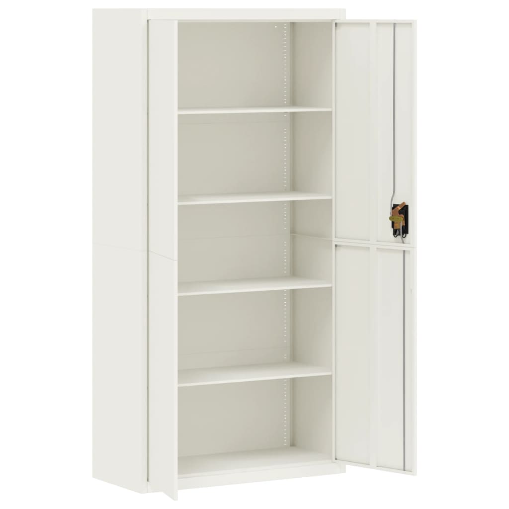 vidaXL File Cabinet White 90x40x180 cm Steel 4
