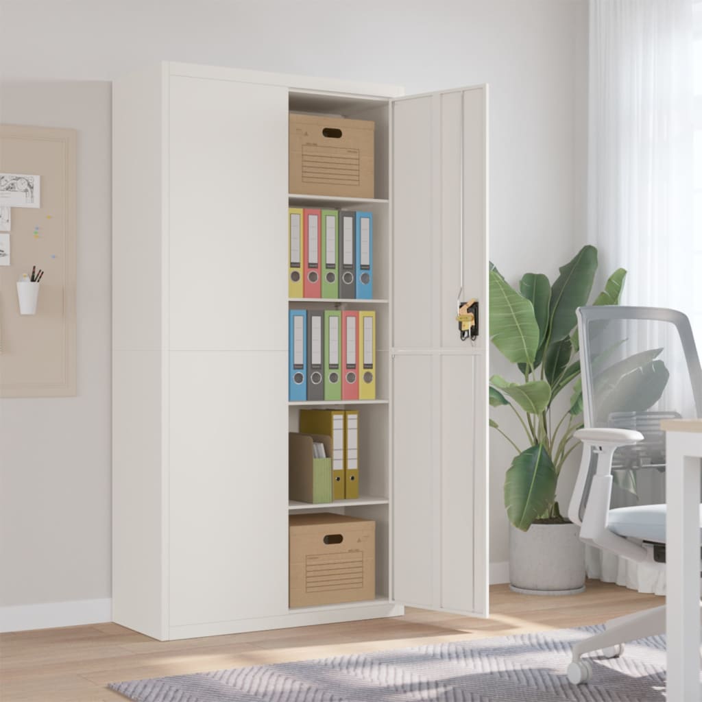 vidaXL File Cabinet White 90x40x180 cm Steel 1
