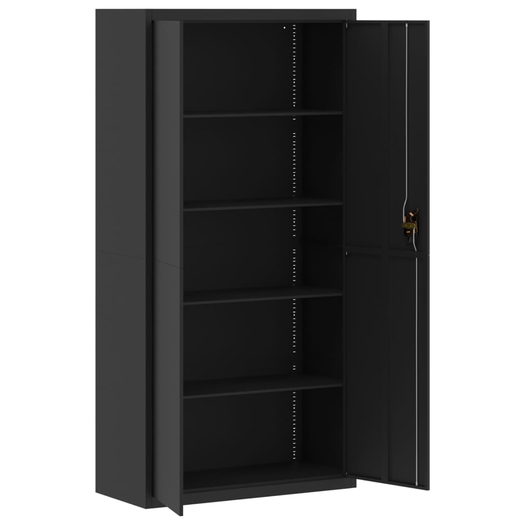 vidaXL File Cabinet Black 90x40x180 cm Steel 4