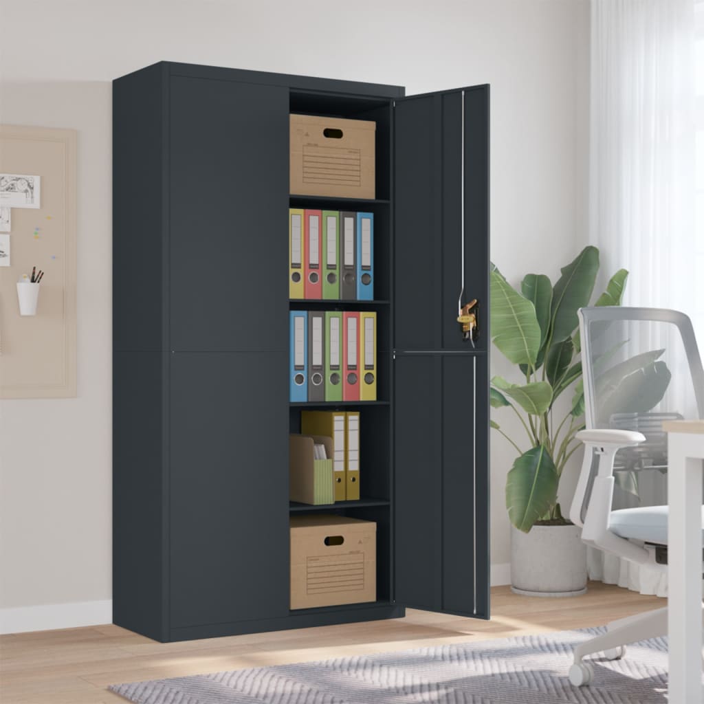 vidaXL File Cabinet Anthracite 90x40x180 cm Steel 1