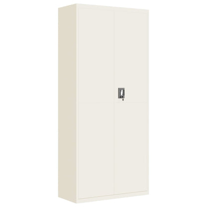 File Cabinet Steel White 90 x 40 x 200 cm