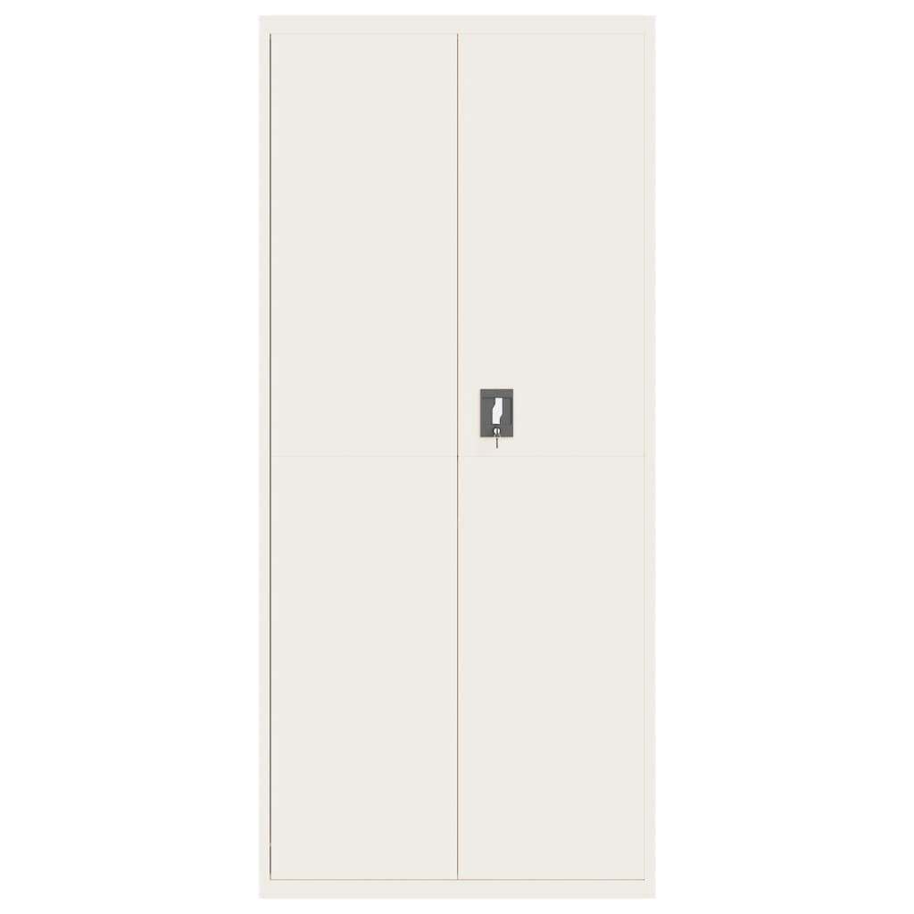 File Cabinet Steel White 90 x 40 x 200 cm