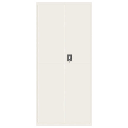 File Cabinet Steel White 90 x 40 x 200 cm