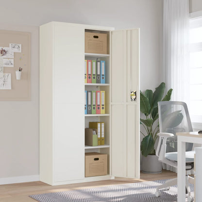vidaXL File Cabinet White 90x40x200 cm Steel 1