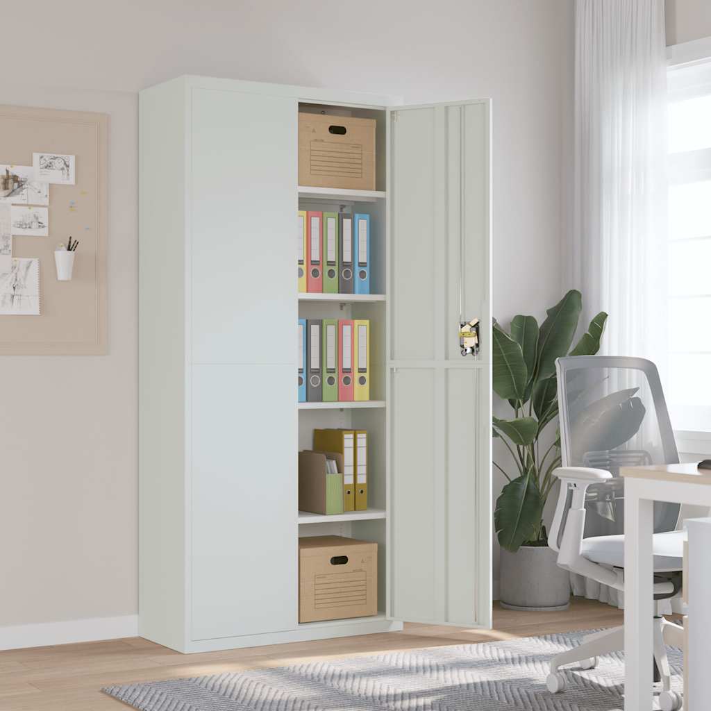 vidaXL File Cabinet Light Grey 90x40x200 cm Steel 1