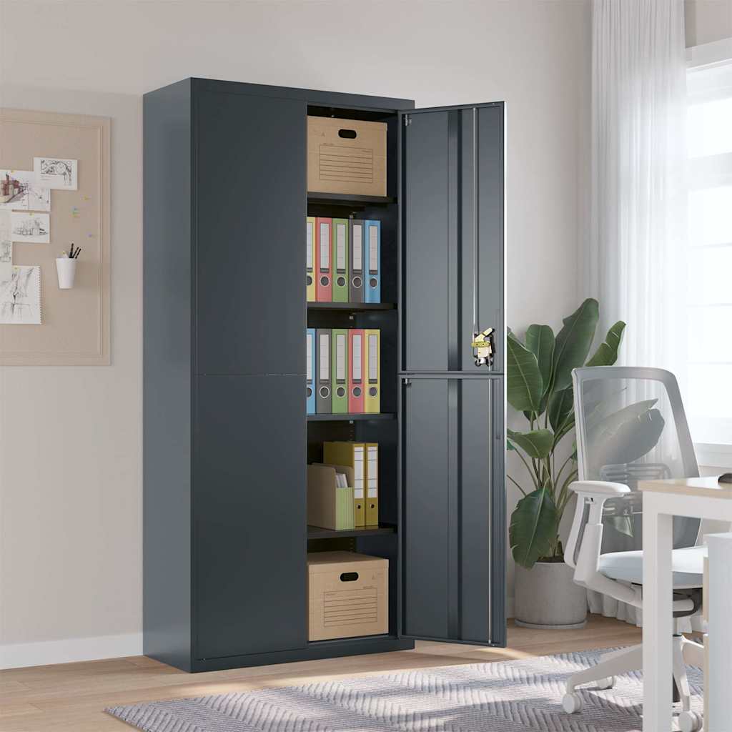 vidaXL File Cabinet Anthracite 90x40x200 cm Steel 1