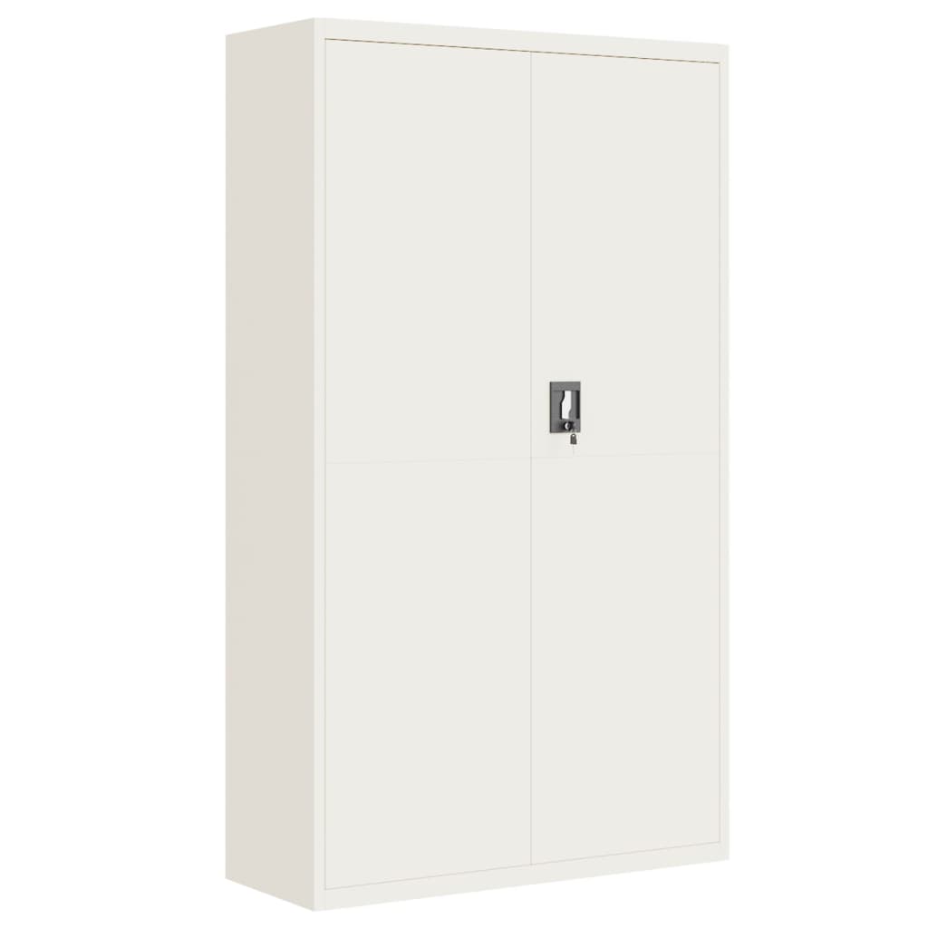 File Cabinet 105x40x180 cm Steel White