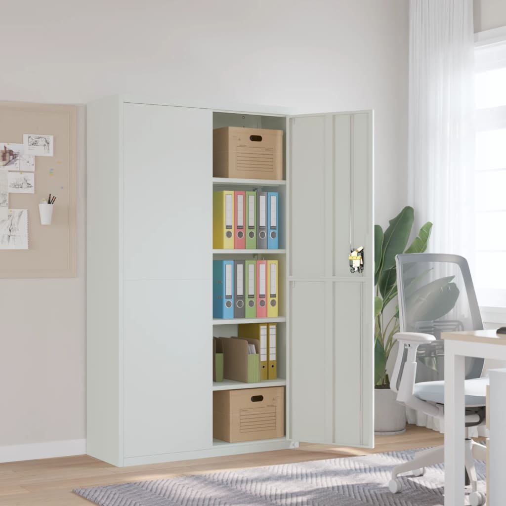 vidaXL File Cabinet Light Grey 105x40x180 cm Steel 1