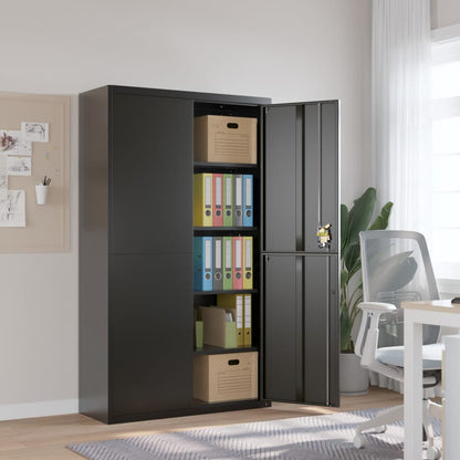 vidaXL File Cabinet Black 105x40x180 cm Steel 1