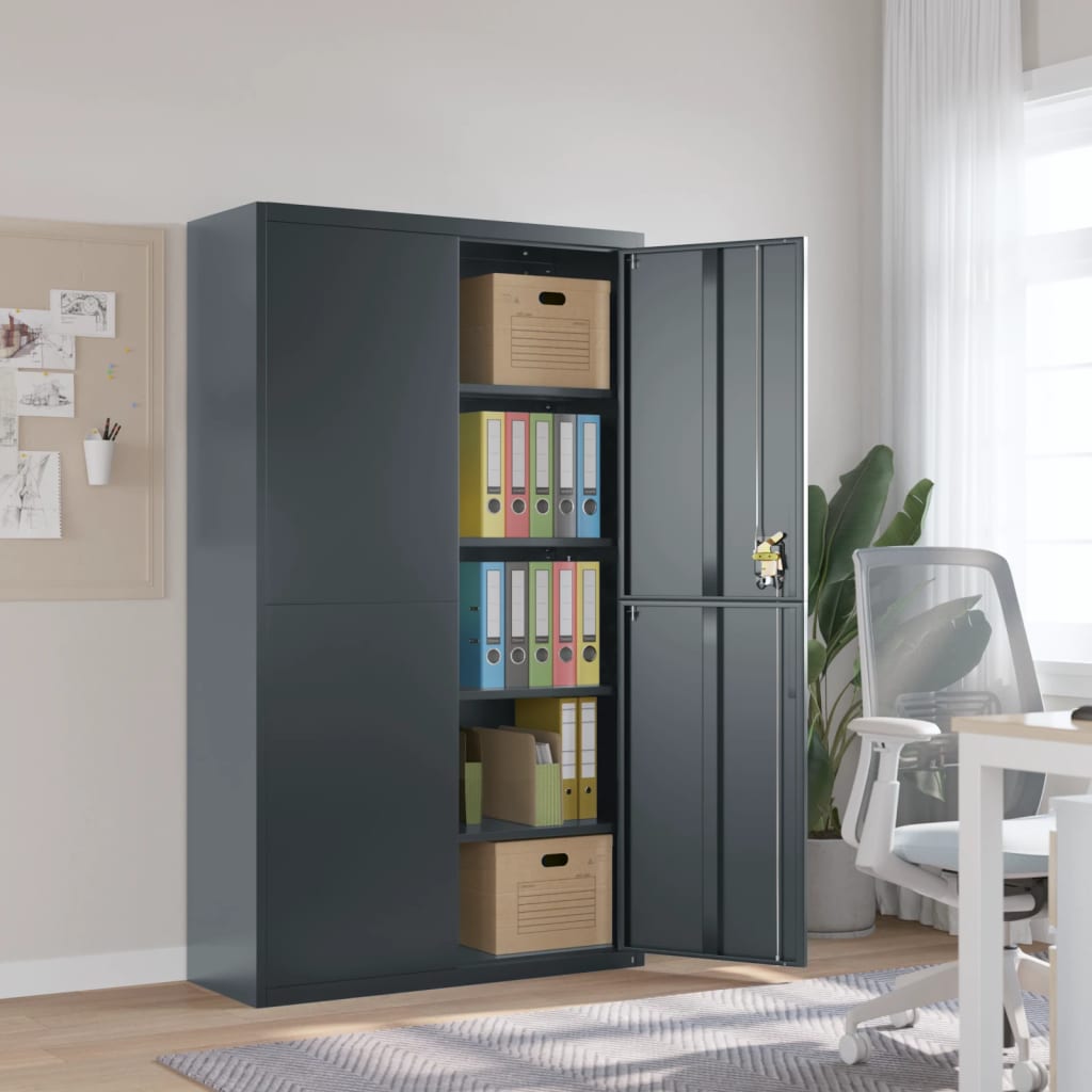 vidaXL File Cabinet Anthracite 105x40x180 cm Steel 1