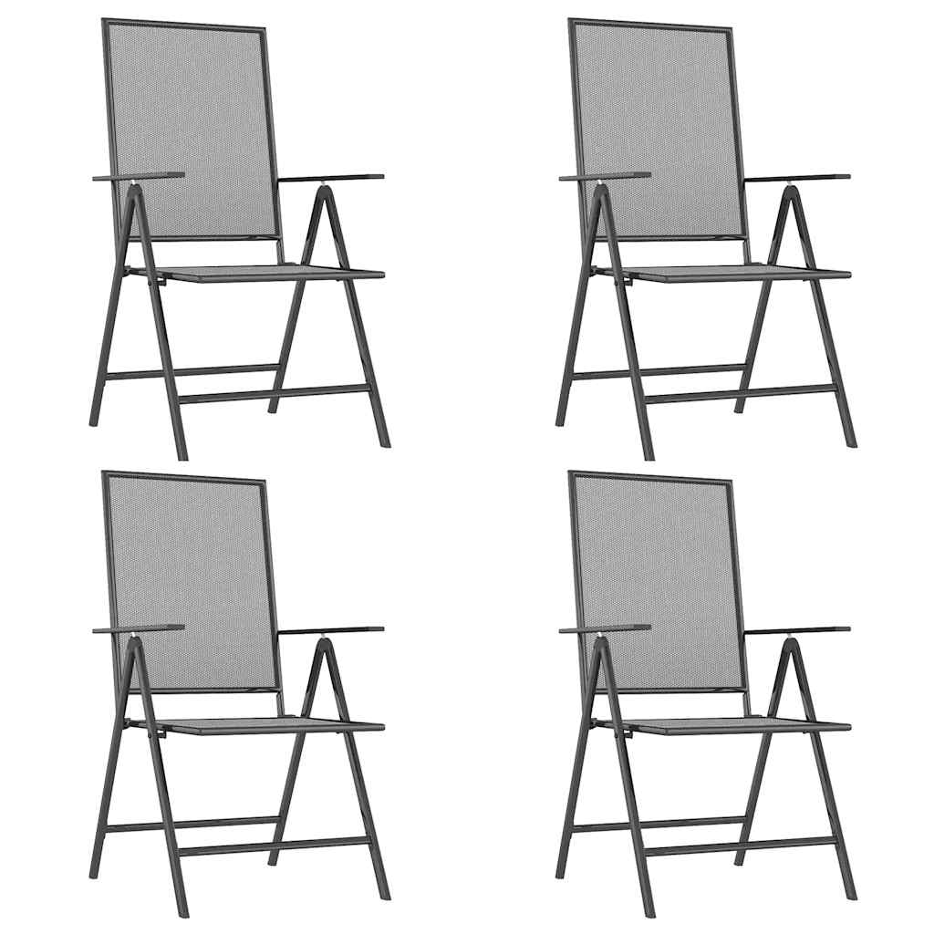 vidaXL 5 Piece Garden Dining Set Anthracite Steel 4