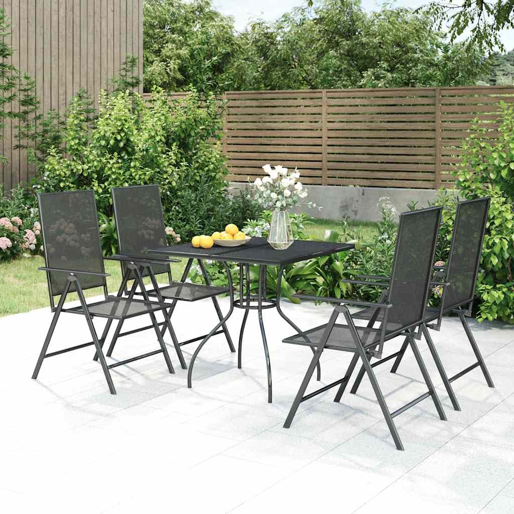 vidaXL 5 Piece Garden Dining Set Anthracite Steel 1