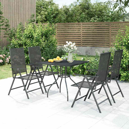 vidaXL 5 Piece Garden Dining Set Anthracite Steel 1