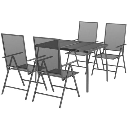 vidaXL 5 Piece Garden Dining Set Anthracite Steel 3